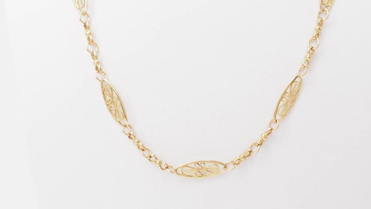 Collier ancien filigrane en or jaune