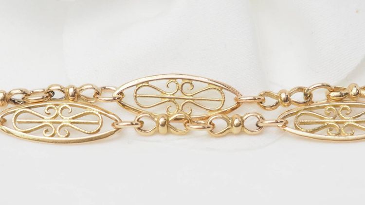 Alte filigrane Halskette aus Gelbgold