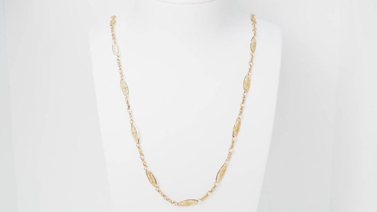 Alte filigrane Halskette aus Gelbgold