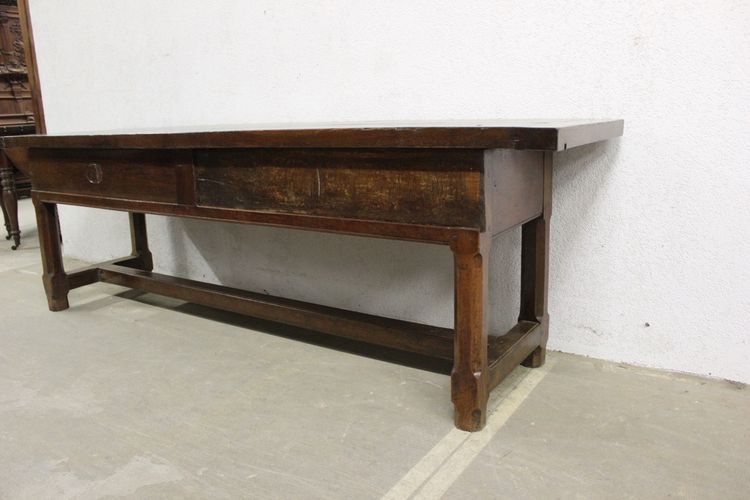 Tavolo o console da fattoria in rovere della fine del XVIII secolo