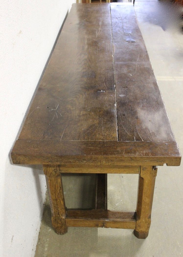 Tavolo o console da fattoria in rovere della fine del XVIII secolo