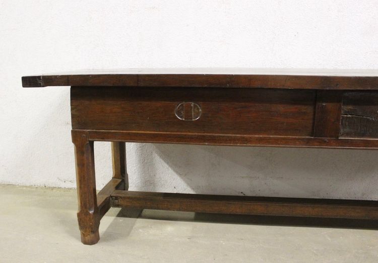 Tavolo o console da fattoria in rovere della fine del XVIII secolo