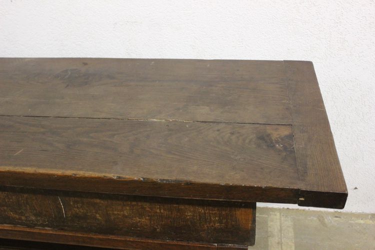 Tavolo o console da fattoria in rovere della fine del XVIII secolo