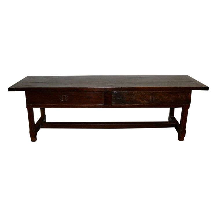 Tavolo o console da fattoria in rovere della fine del XVIII secolo