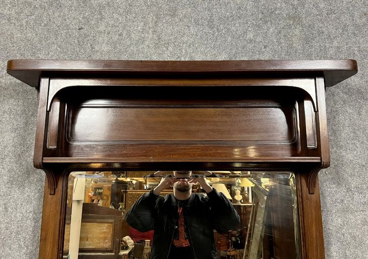 Specchio da corridoio in mogano Art Nouveau, 1900 circa