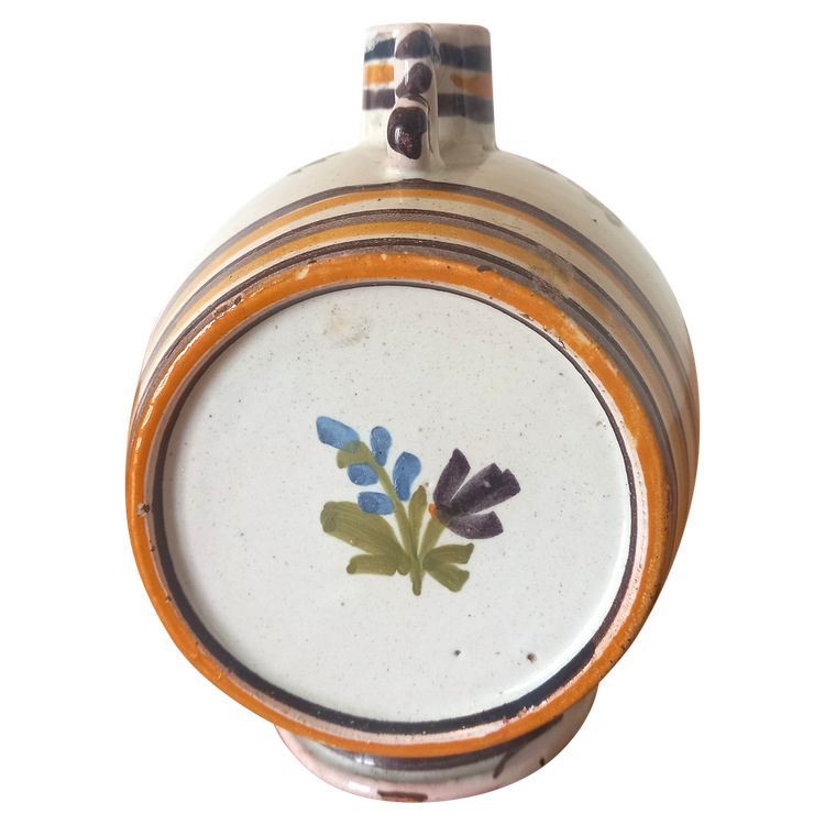 Earthenware flask :Nevers 18th century.