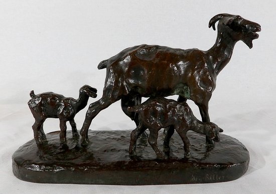  Bronzo "Capra e capretti" di A.Bitter - 1a parte del 20° secolo