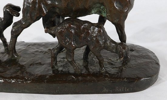  Bronzo "Capra e capretti" di A.Bitter - 1a parte del 20° secolo