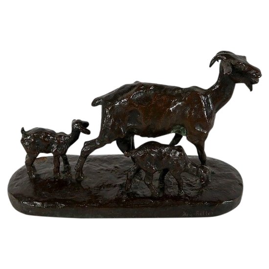  Bronzo "Capra e capretti" di A.Bitter - 1a parte del 20° secolo