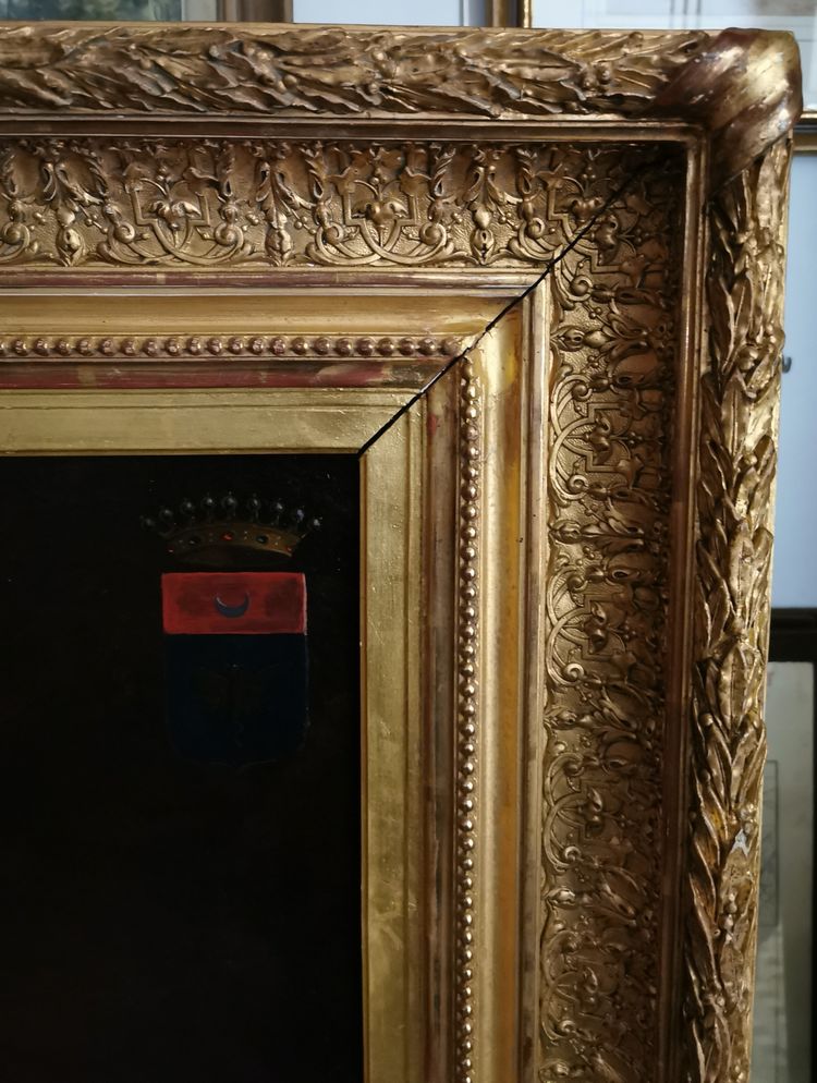 Large Framed Oil On Canvas Character 1880