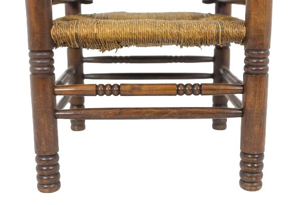 Charles Dudouyt. Brutalist style armchair in beech. 1960s.  LS6147609B