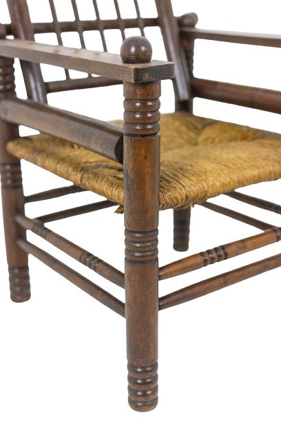 Charles Dudouyt. Brutalist style armchair in beech. 1960s.  LS6147609B