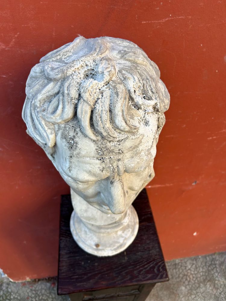 Grande Busto Di Stile Romano D'epoca - Fine XIX Secolo In Gesso H 63 Cm