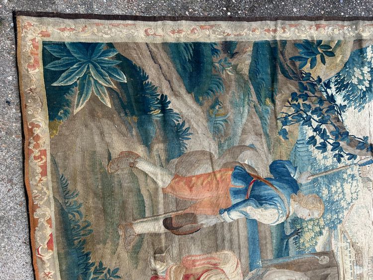 Tapestry from the Royal Aubusson Factory, 18th century - Gallant Scene.