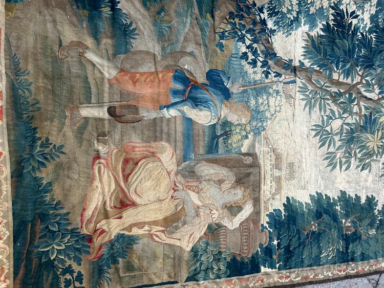 Tapestry from the Royal Aubusson Factory, 18th century - Gallant Scene.