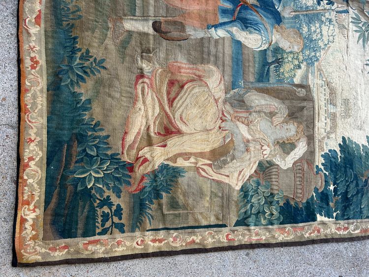 Tapestry from the Royal Aubusson Factory, 18th century - Gallant Scene.