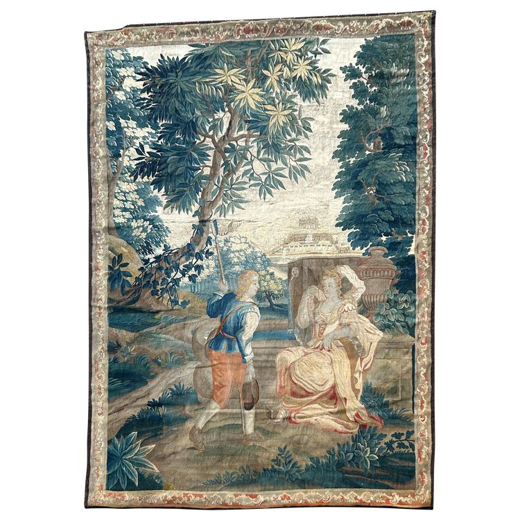 Tapestry from the Royal Aubusson Factory, 18th century - Gallant Scene.