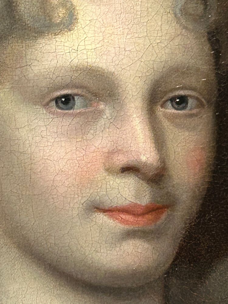 Portrait En Ovale De Femme Ou Homme «  Travesti «  école Française Du XVIIème 