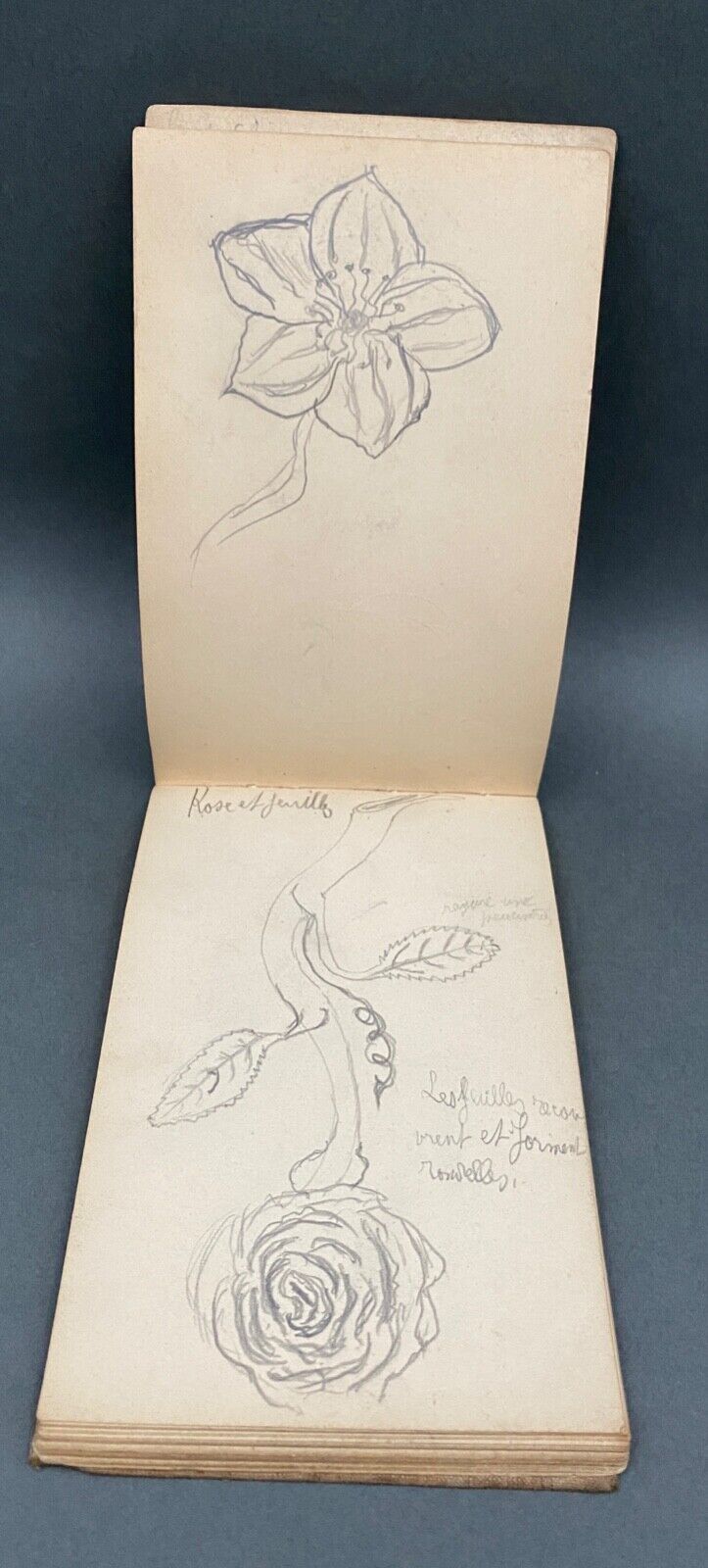 Notebook of ironwork drawings in pencil 20th century