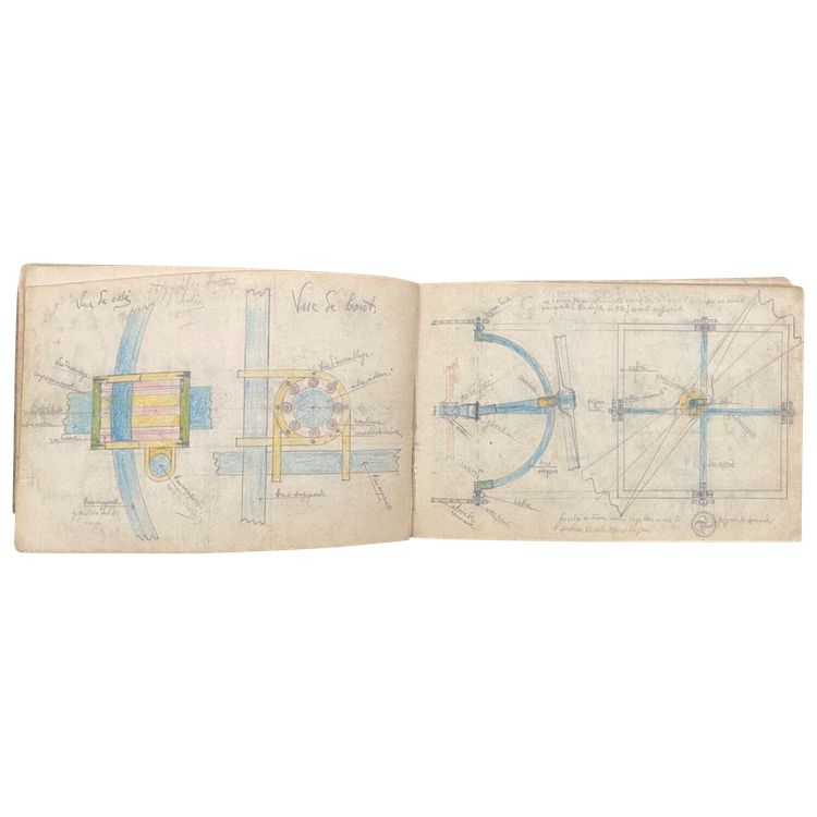 Notebook of ironwork drawings in pencil 20th century
