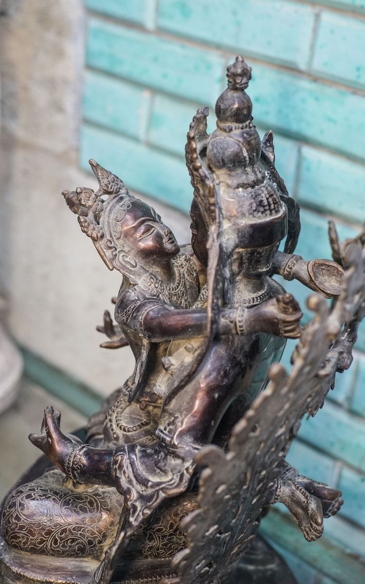 BOUDDHA VAJRASATTVA, Bronze tibétain, Fin XIXème