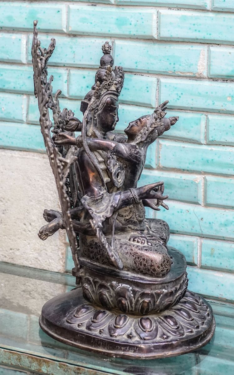 BOUDDHA VAJRASATTVA, Bronze tibétain, Fin XIXème