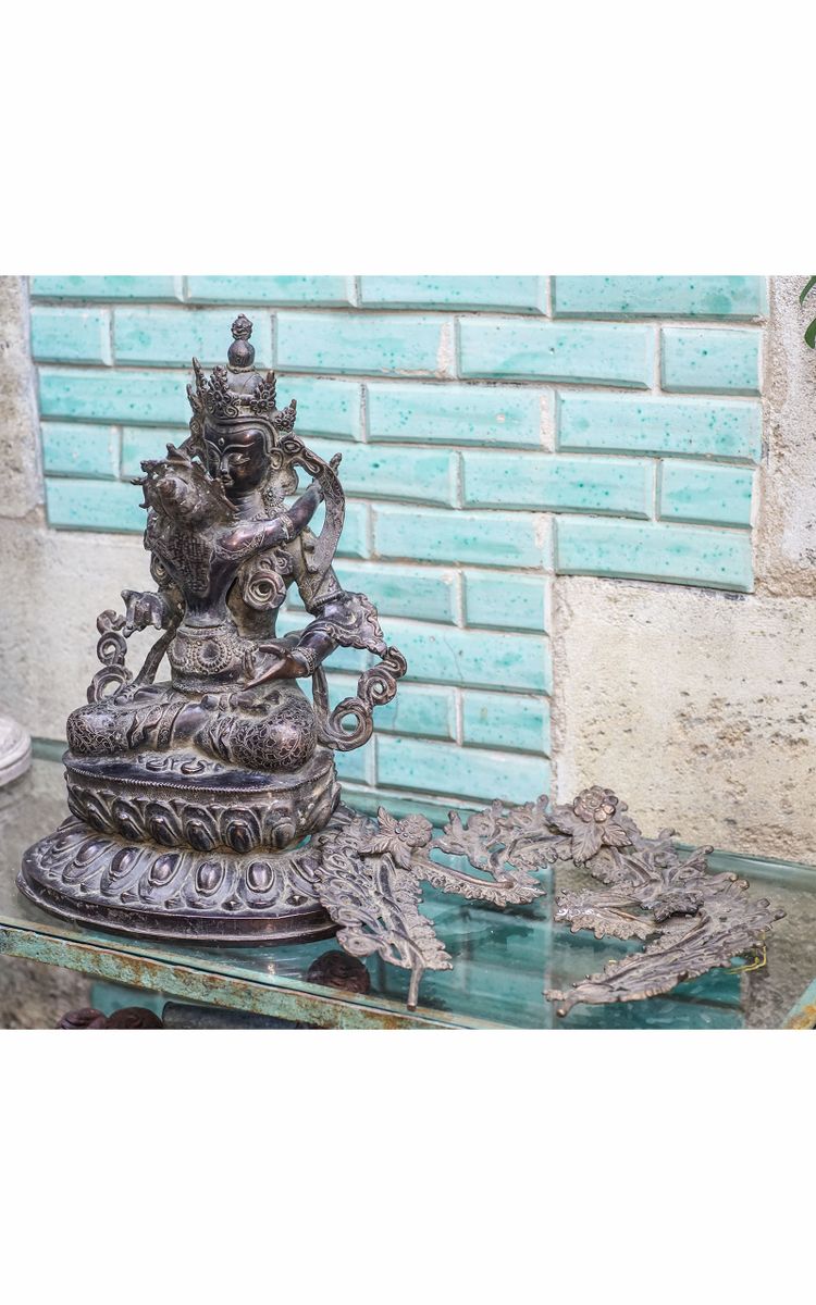BOUDDHA VAJRASATTVA, Bronze tibétain, Fin XIXème
