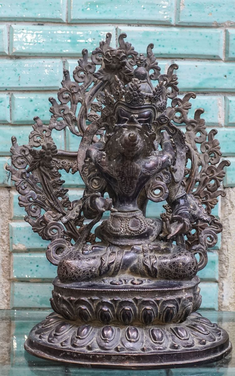 BOUDDHA VAJRASATTVA, Bronze tibétain, Fin XIXème