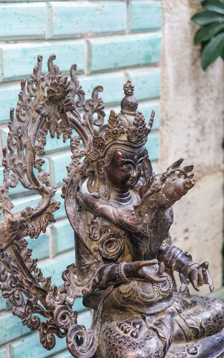 BOUDDHA VAJRASATTVA, Bronze tibétain, Fin XIXème