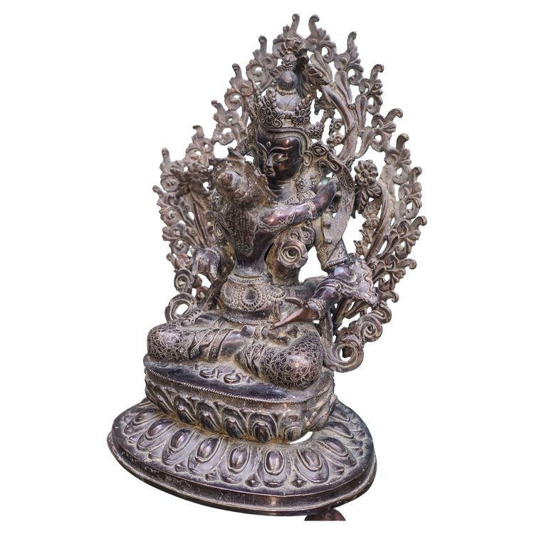 BOUDDHA VAJRASATTVA, Bronze tibétain, Fin XIXème