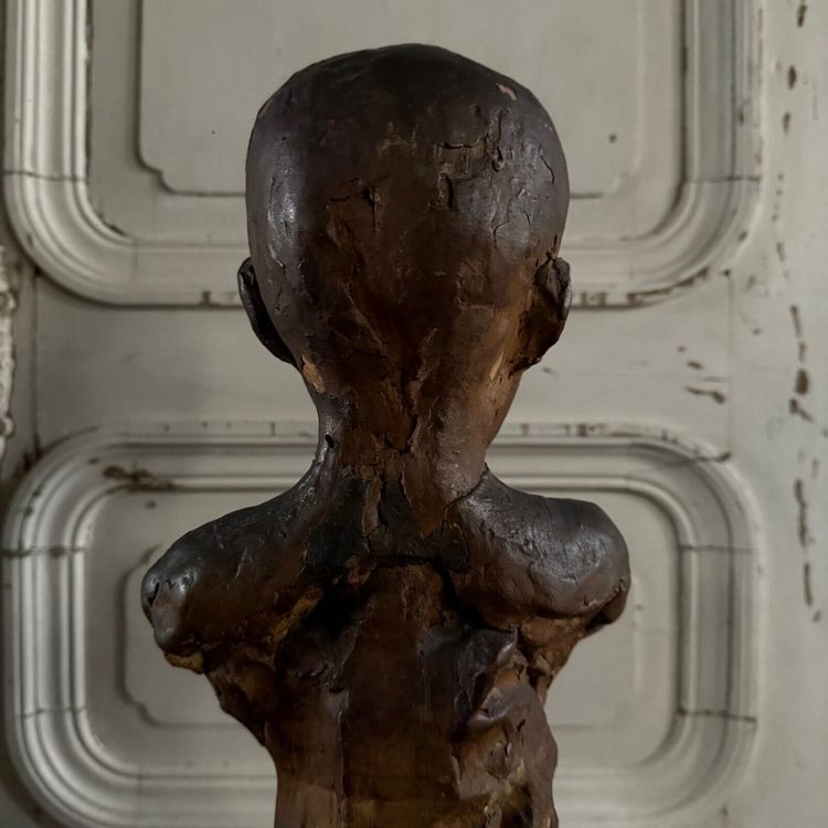 Scultura in terracotta Bambino dell'officina Charles Filleul in busto del XX secolo