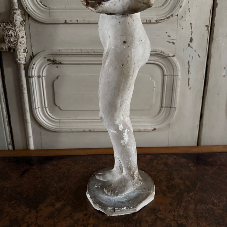 Statua in gesso da laboratorio di Charles Filleul soggetto femminile in scatola del XX secolo