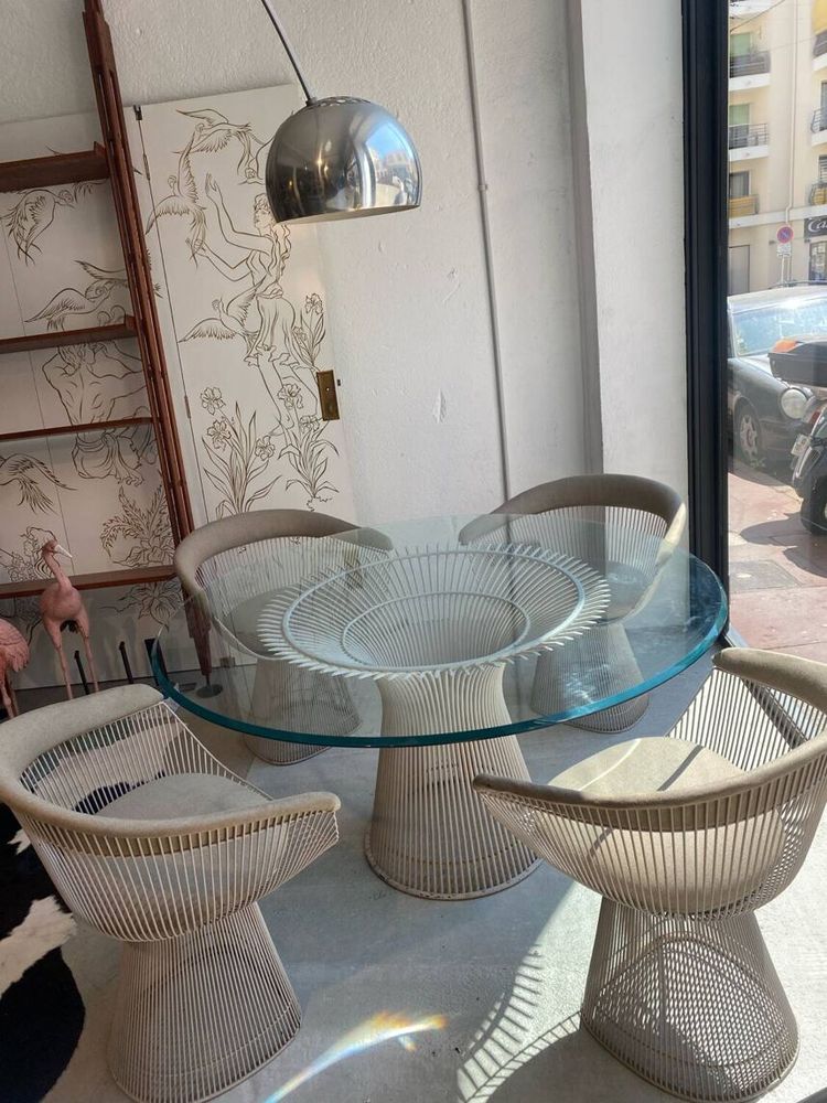 Warren Platner table and 4 armchairs set Knoll Edition