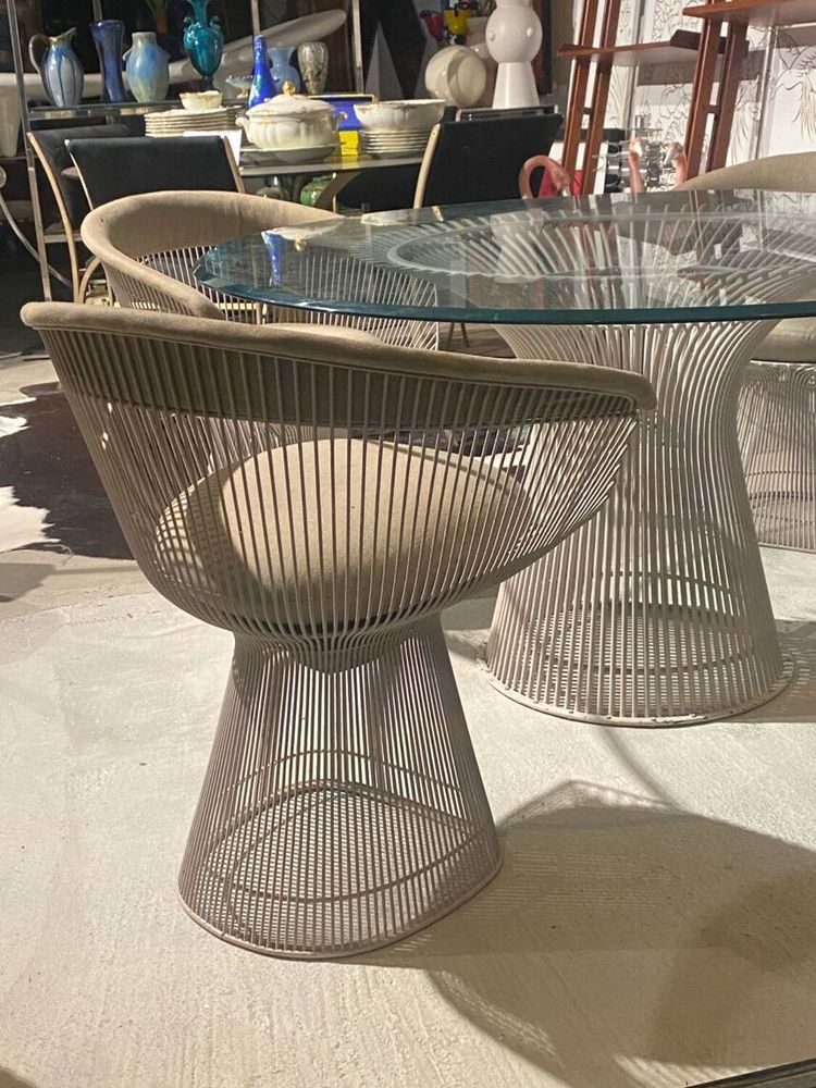 Warren Platner table and 4 armchairs set Knoll Edition