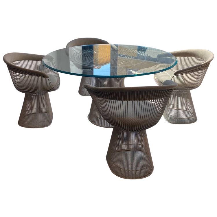 Warren Platner table and 4 armchairs set Knoll Edition