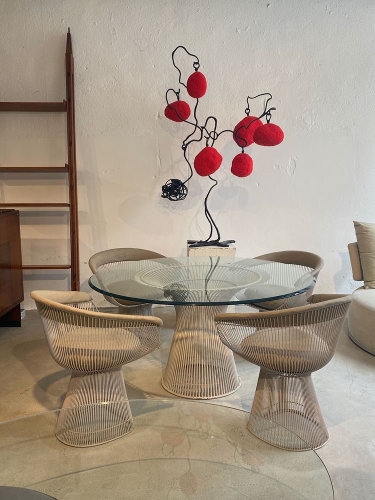 Warren Platner table and 4 armchairs set Knoll Edition
