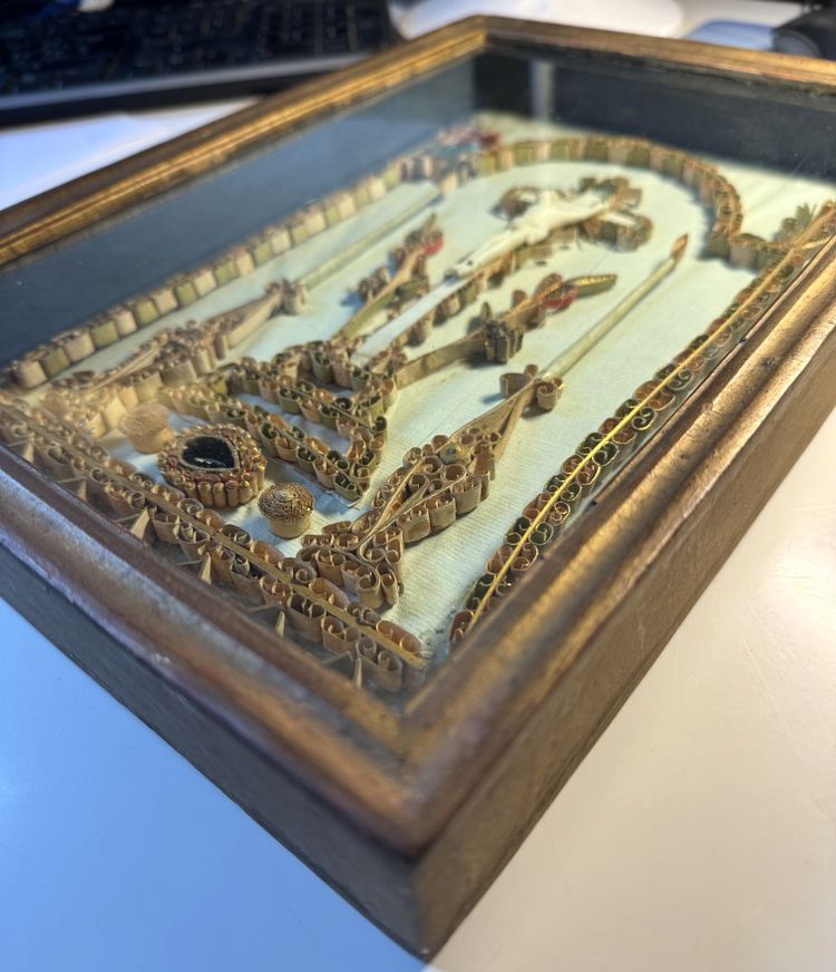 Reliquary Painting of Christ on the Cross - 19th Century