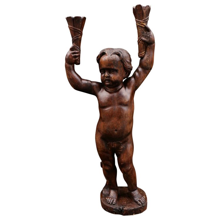 18th century FRENCH school, Torch-bearing Putto