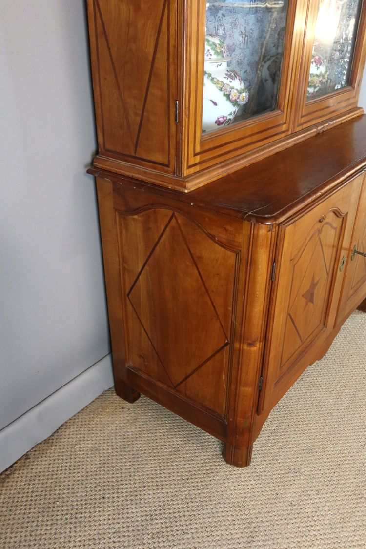 19th century walnut display cabinet