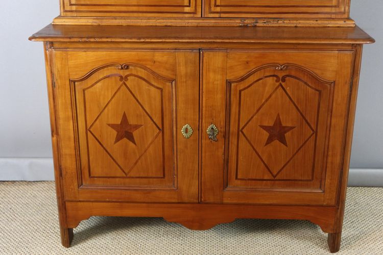 19th century walnut display cabinet