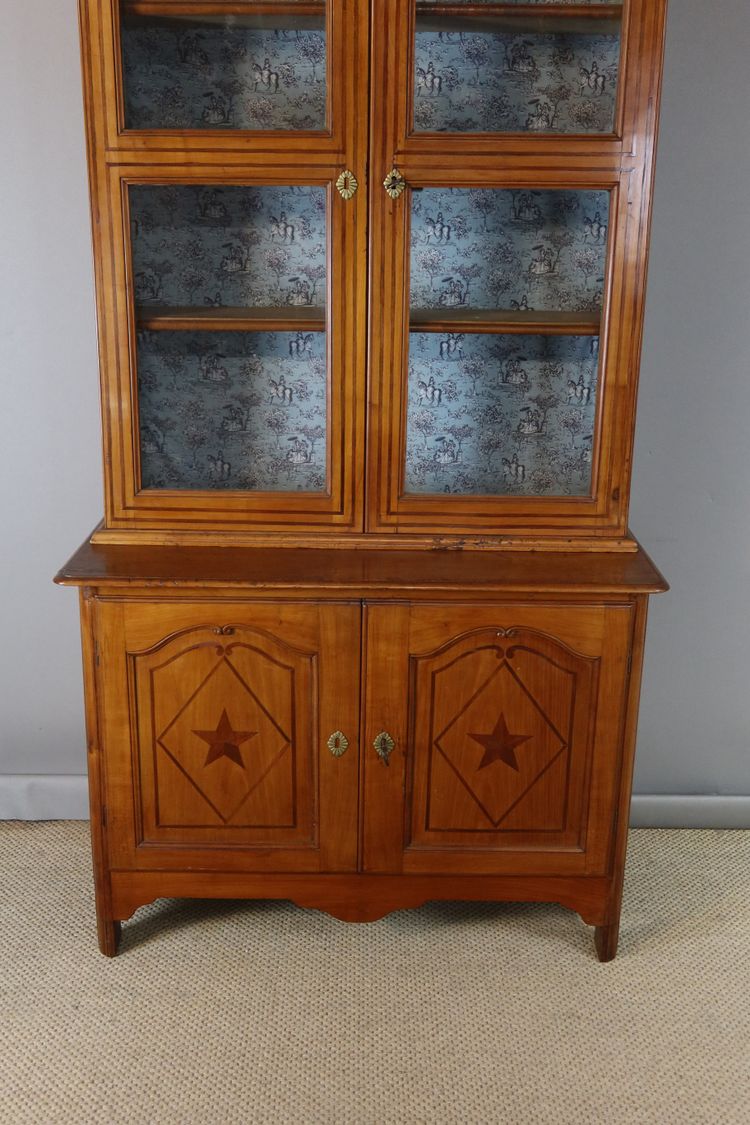 19th century walnut display cabinet