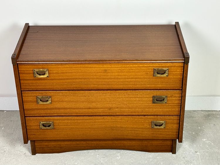 Cassettiera marina impiallacciata in teak Gautier france 1960