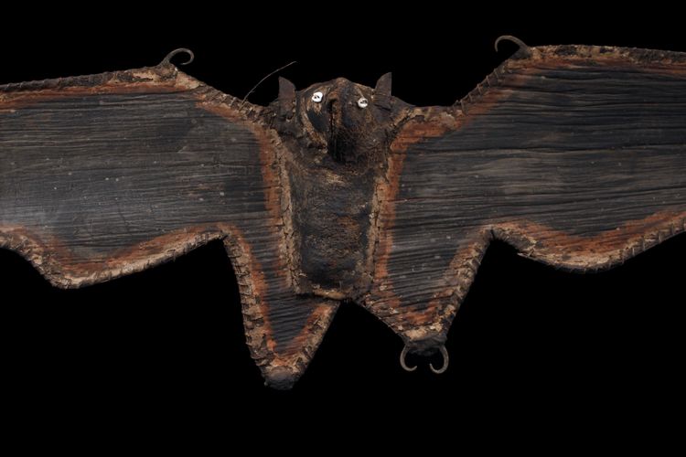 Flughund-Fledermaus, Stammeskunst, Ozeanische Kunst, Rindenfigur, Papua Neuguinea, Ozeanien