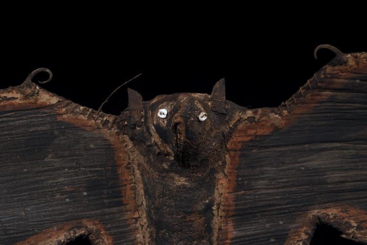 Flughund-Fledermaus, Stammeskunst, Ozeanische Kunst, Rindenfigur, Papua Neuguinea, Ozeanien