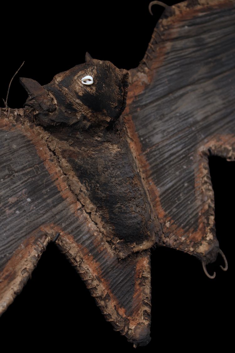 Flughund-Fledermaus, Stammeskunst, Ozeanische Kunst, Rindenfigur, Papua Neuguinea, Ozeanien