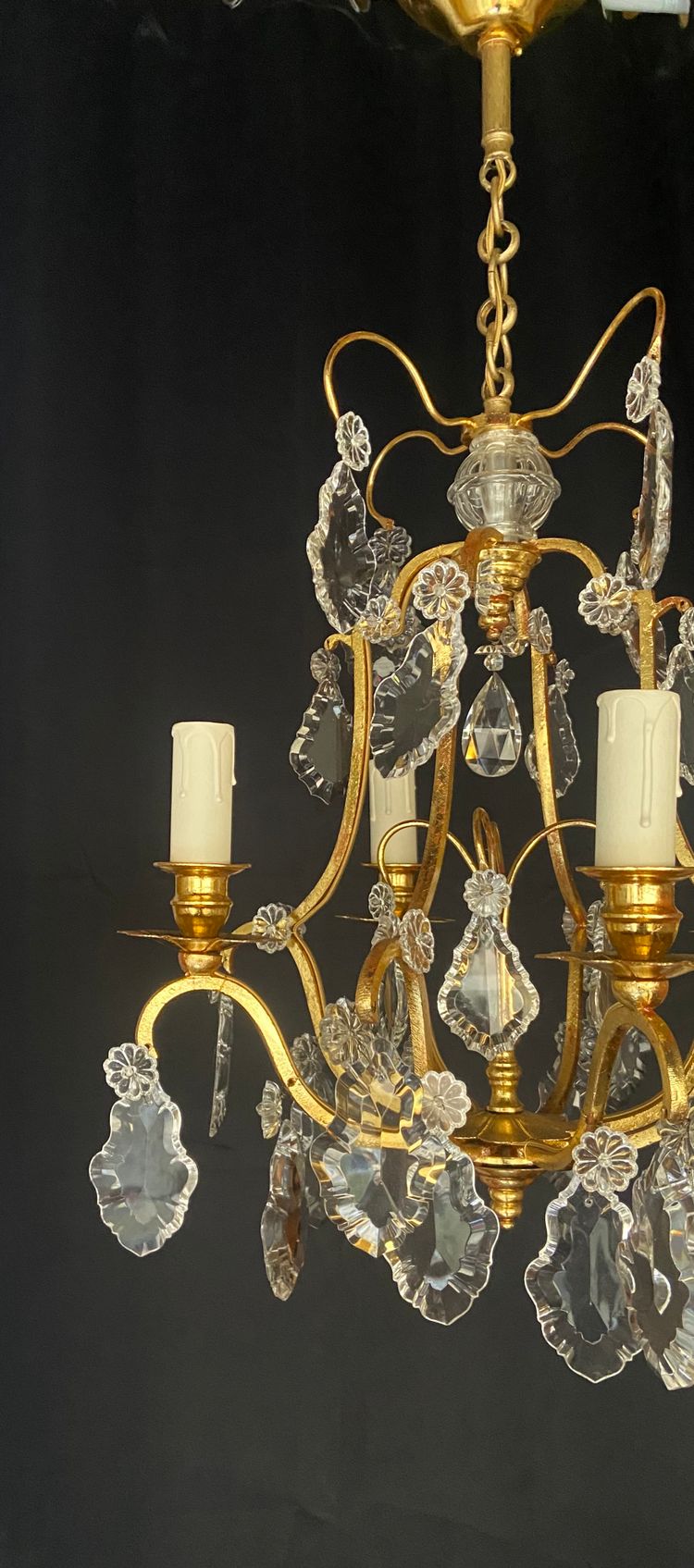 Lampadario in foglia d'oro