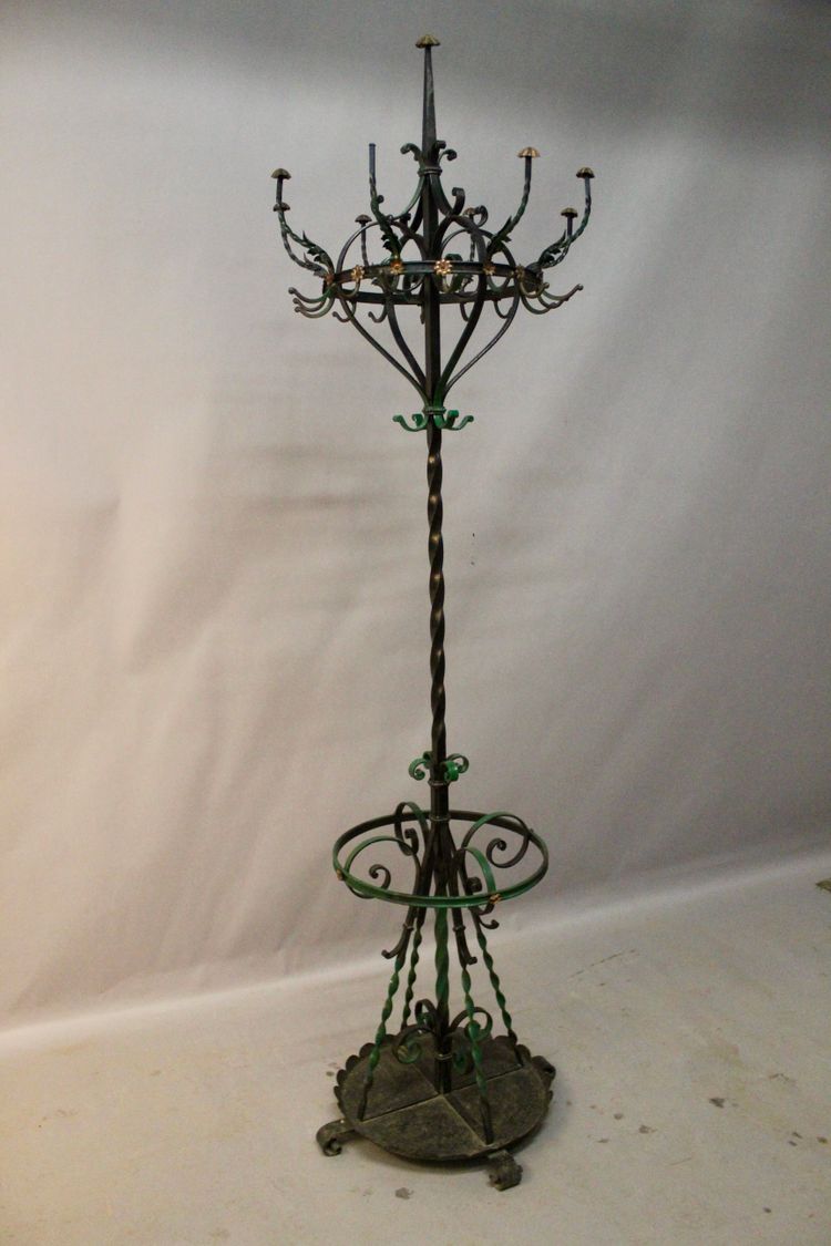 Porte Manteau Et Porte Parapluie En Fer Forgé Polychrome 