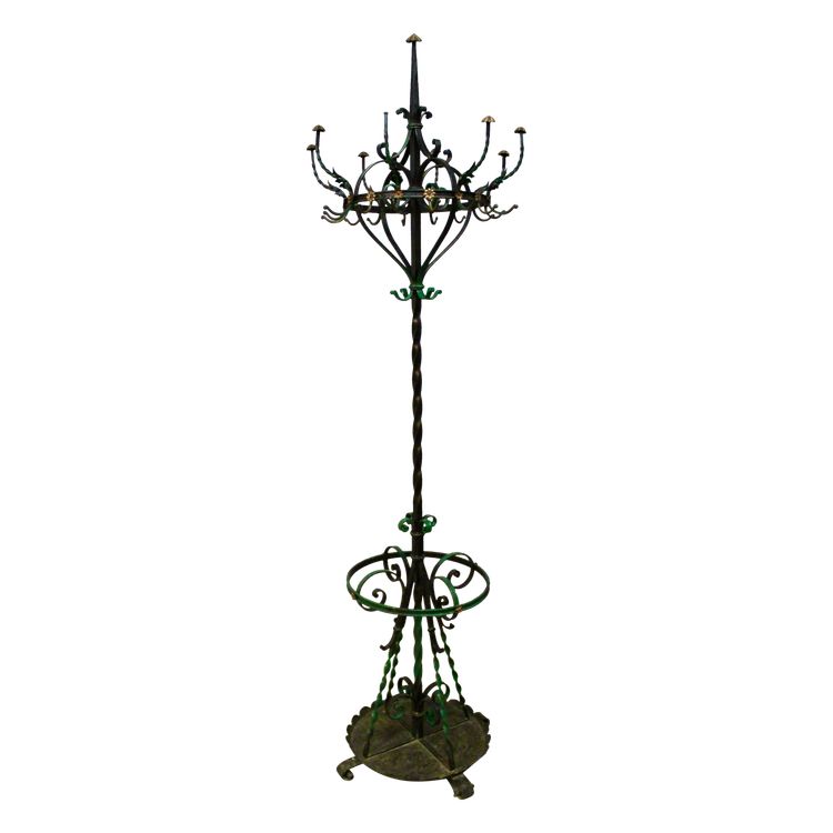 Porte Manteau Et Porte Parapluie En Fer Forgé Polychrome 