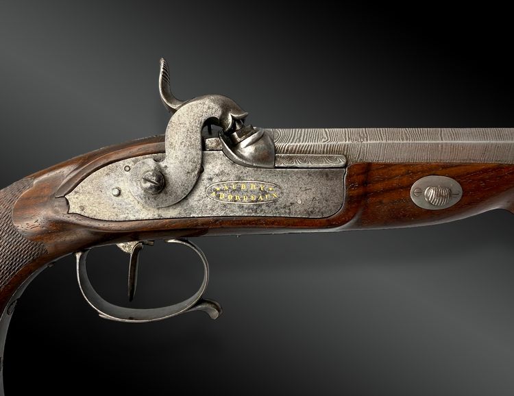 Pair of percussion pistols signed AUBRY à BORDEAUX France - circa 1840