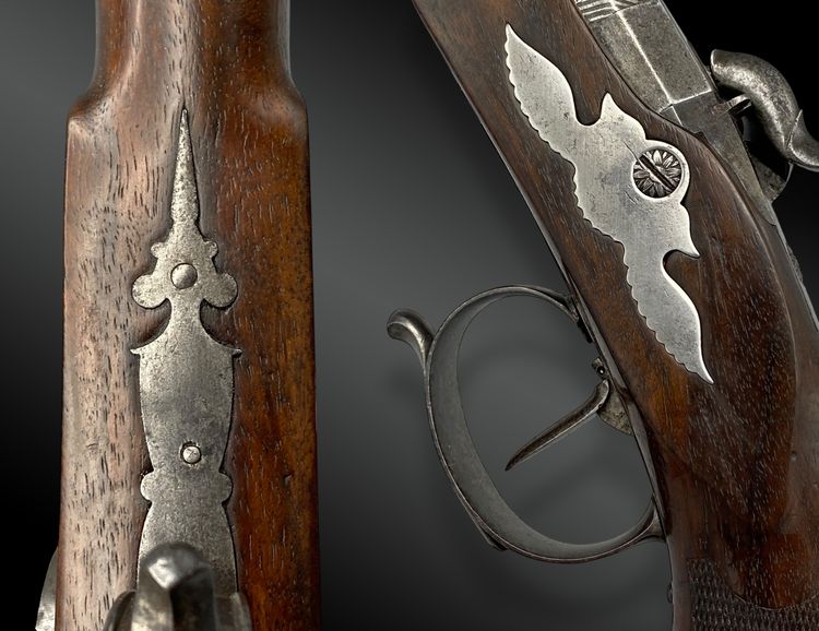 Pair of percussion pistols signed AUBRY à BORDEAUX France - circa 1840
